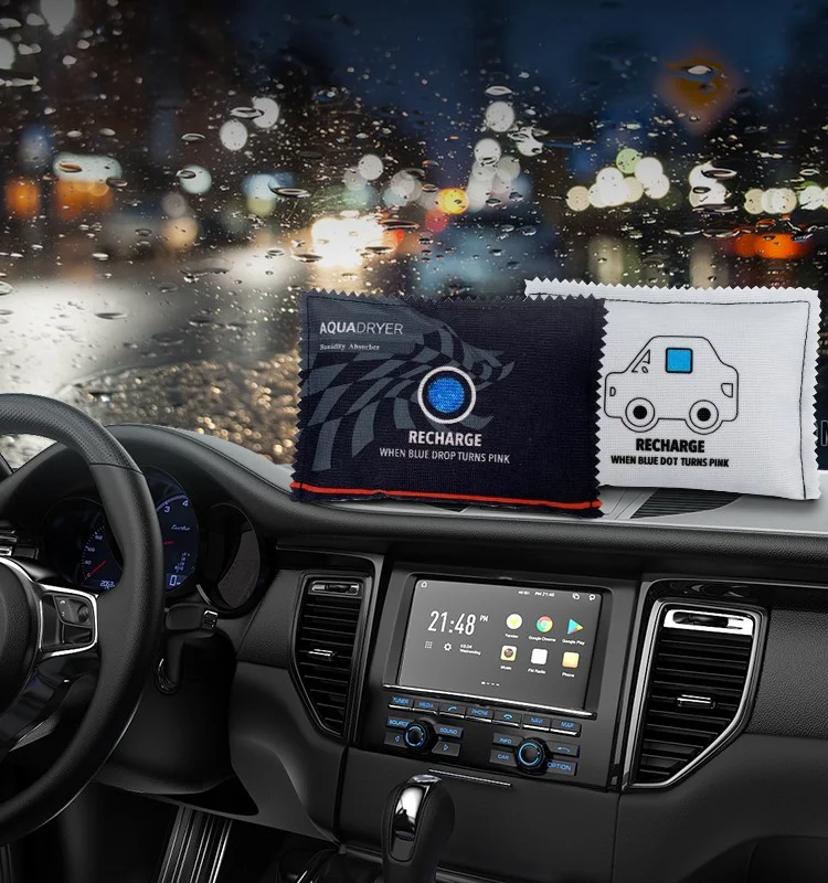 Factory price reusable car dehumidifier bag silica gel car dehumidifier moisture bag for car
