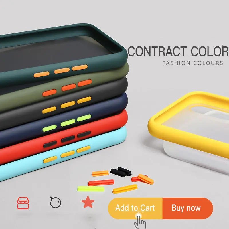 Transparent Frosted PC TPU Combo Back Cover Mobile Cell Phones Case For Huawei P40 Lite P40 P30 Mate 30 20 Pro P Smart