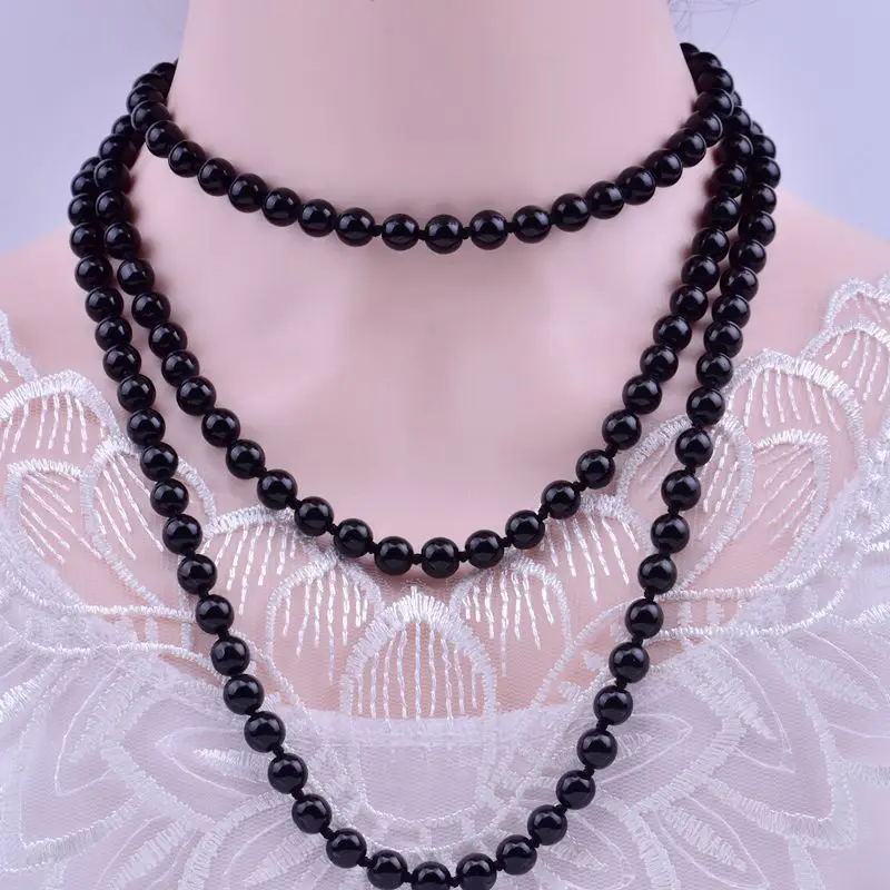 JC Wholesale glass bead imitation 1.5meter pearl necklace high quality colorful pearl necklace jewelry