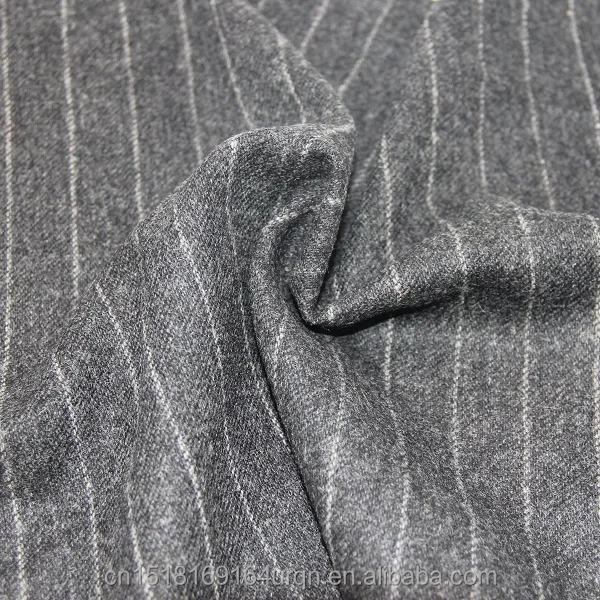 Semi-worsted cashmere vertical stripe woolen cloth one side wrap stitch thin wool fabric leisure fancy woven yarn dyed for suit