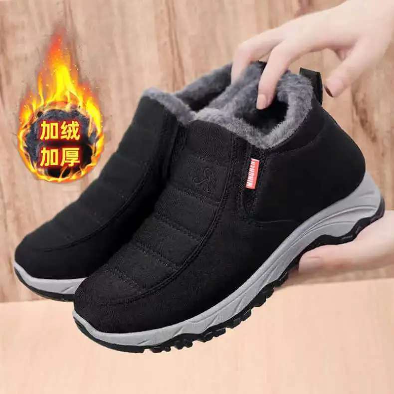 New outdoor running Warm Comfortable Anti Slip Breathable Wear-Resistant Cotton Padded men Shoes
