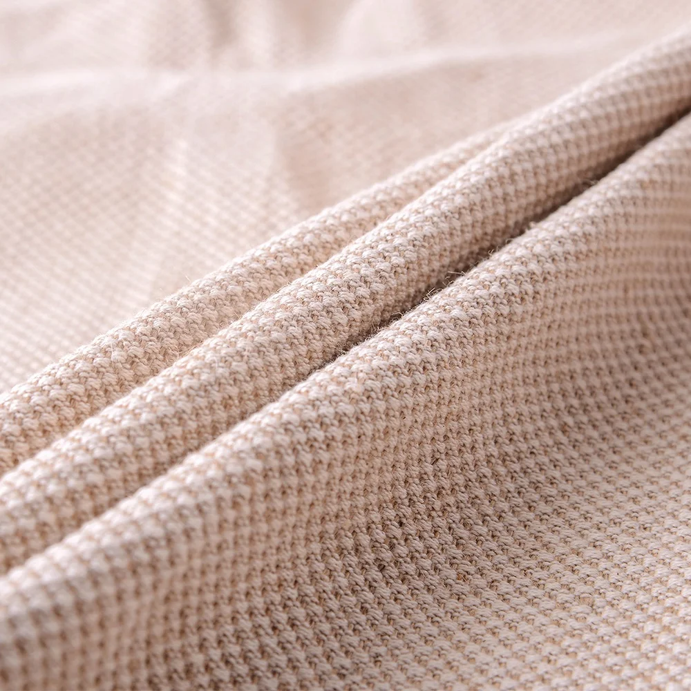 Factory Sale Textured Home Textile Plaid Raw Material Tela Para Sofas Thick Polyester Cotton Linen Fabric For Sofa and Curtain