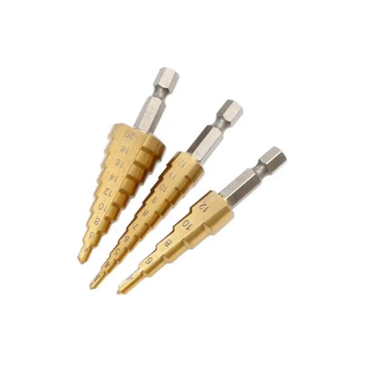 Factory Straight Flute Spiral Flute straight shank Hss Step Drill Bit Set For Metal And Wood