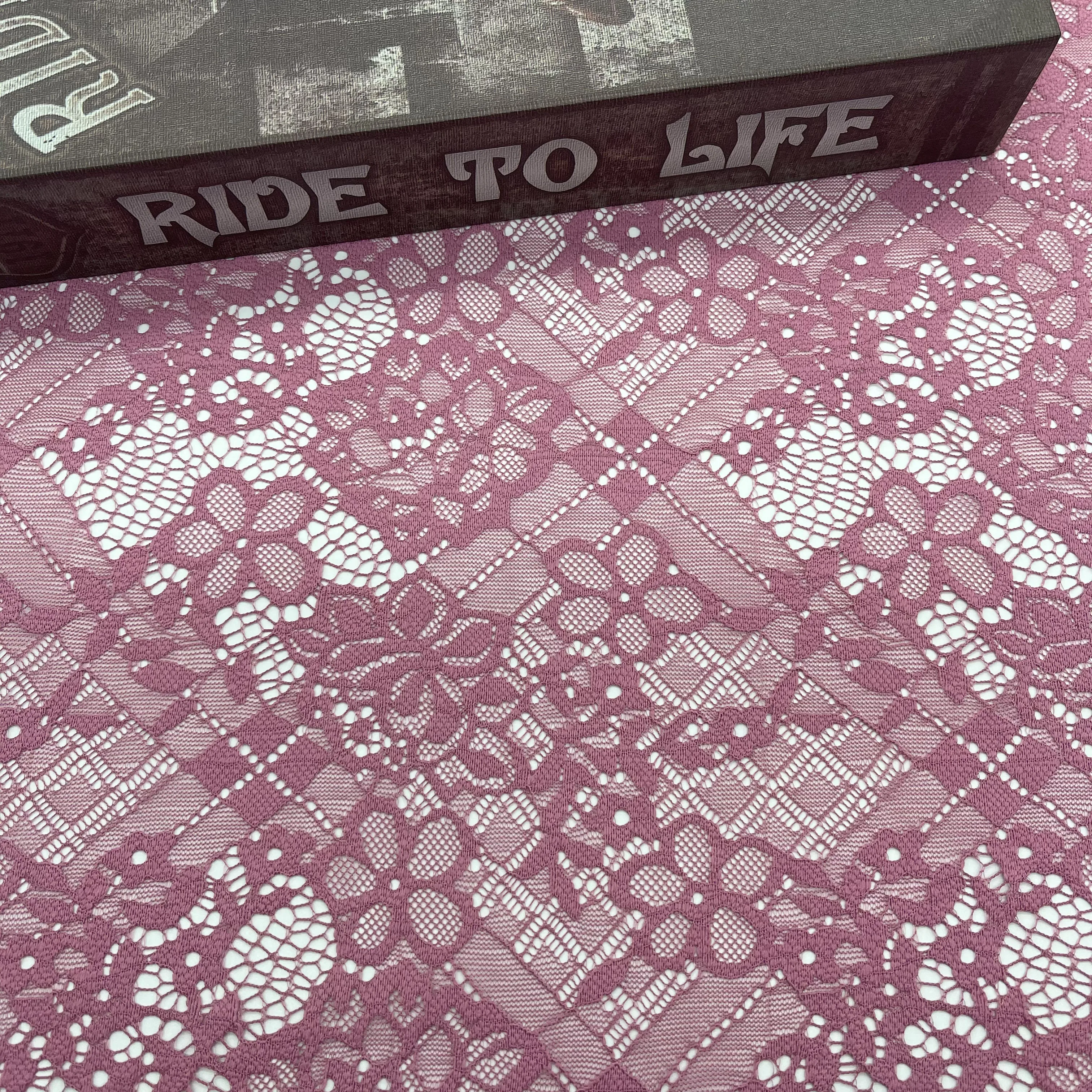 Wholesale Gradient Pink Mesh Lace Sequin Embroidery Fabric With Beads