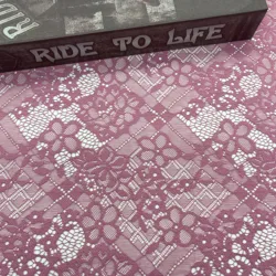 Wholesale Gradient Pink Mesh Lace Sequin Embroidery Fabric With Beads