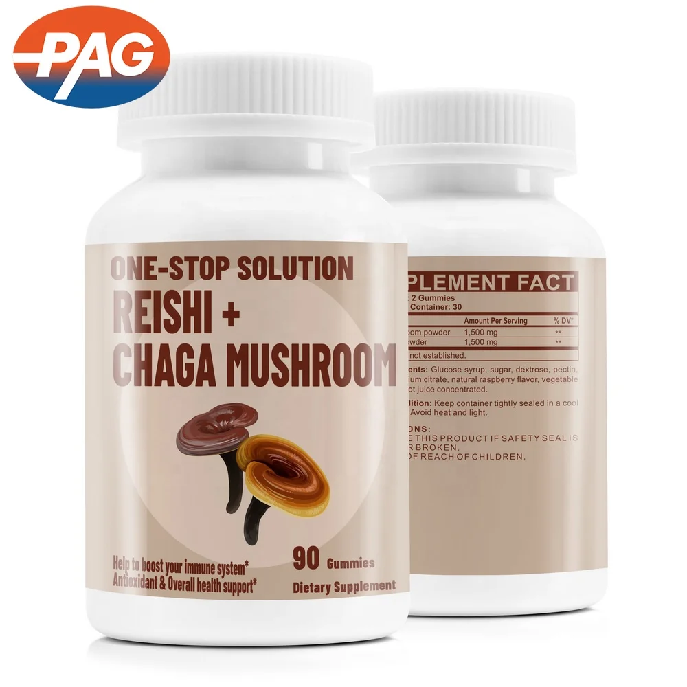 Organic Herbal Boost Immune System Antioxidant Overall Health Support Reishi Chaga Pectin Gummy