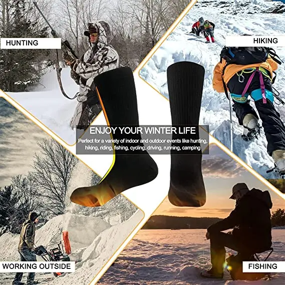 Winter Cotton Warm Feet Rechargeable Battery Three Levels Temperature Control Thermal  electric heated socks for women men