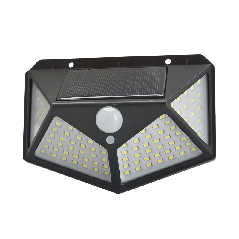 Садовая лампа на солнечной батарее, 100 светодиодов, с датчиком движения