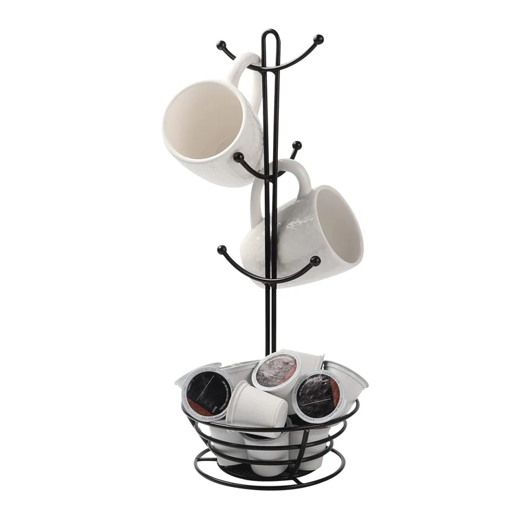 Металлические кружки с деревом, кофейная чашка, органайзер для хранения капсул, держатель для кофейных капсул с подставкой для кружек