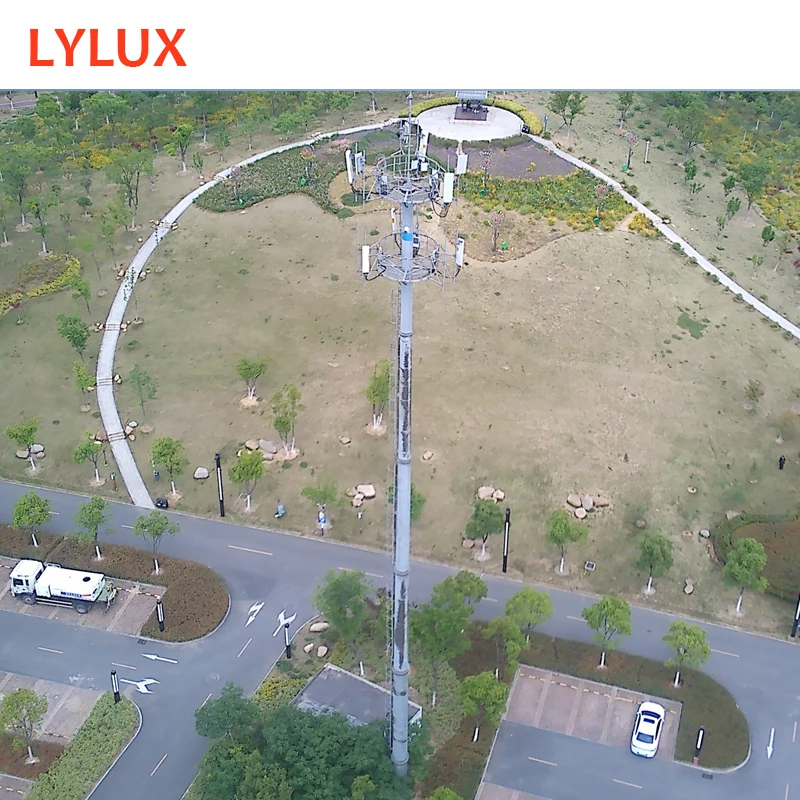 CE/BS/ASTM/AS code designed 30m galvanized steel tube telecom monopole microwave tower, communication antenna tower