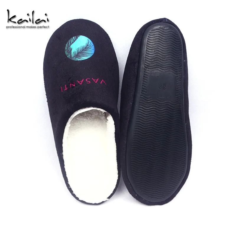 Wholesale Custom Disposable Indoor Slipper Luxury Black Hotel Slippers With Logo