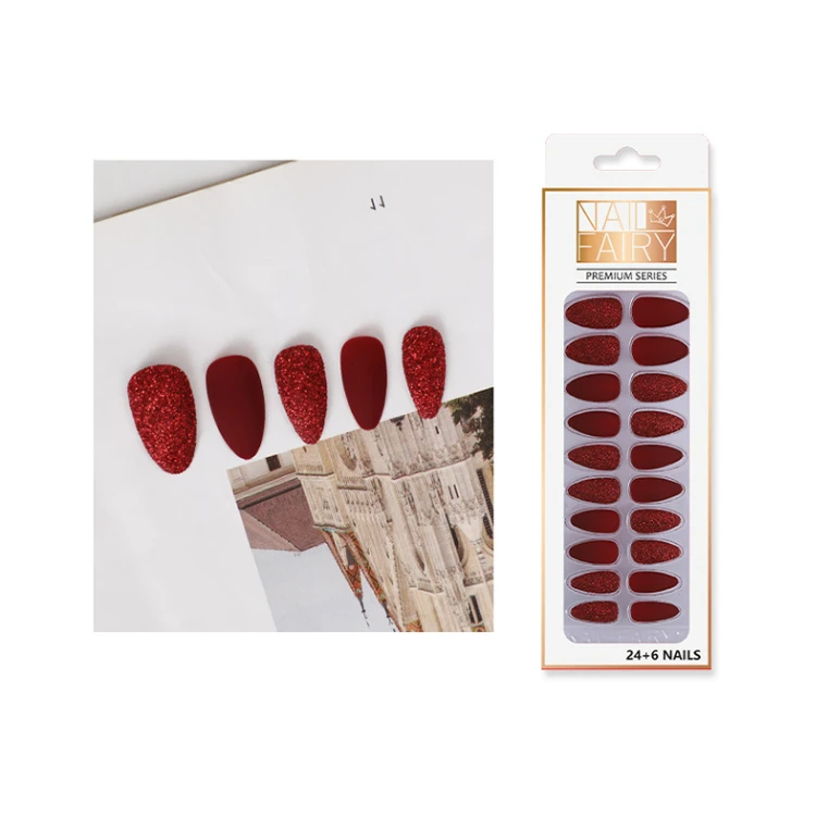 
Wholesale High Quality press on false nails French Nail Colorful Gel Press On Nails vendor 