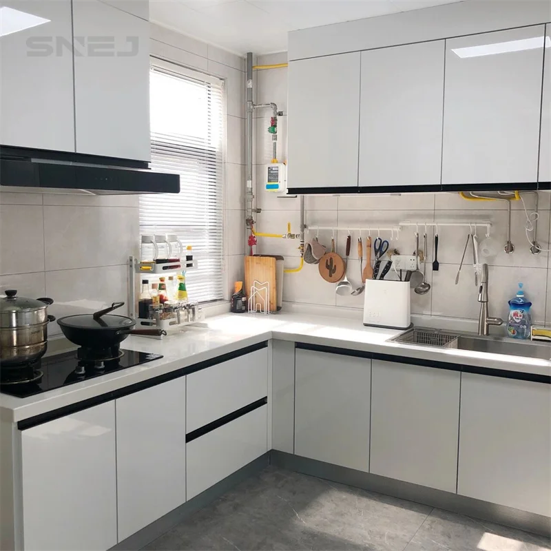 Modern Custom Designs Ready to Assemble Kitchen Cabinets Modular Complete sets White Solid Wood Cabinet from China