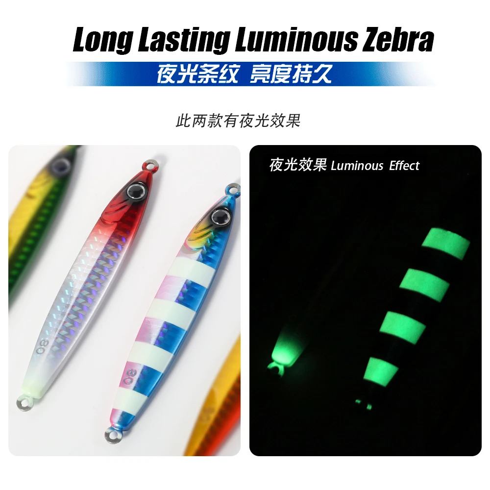 30g 40g 60g 80g vertical Tungsten Jig Saltwater slow pitch jigging Fishing Metal Jig Lure swim bait