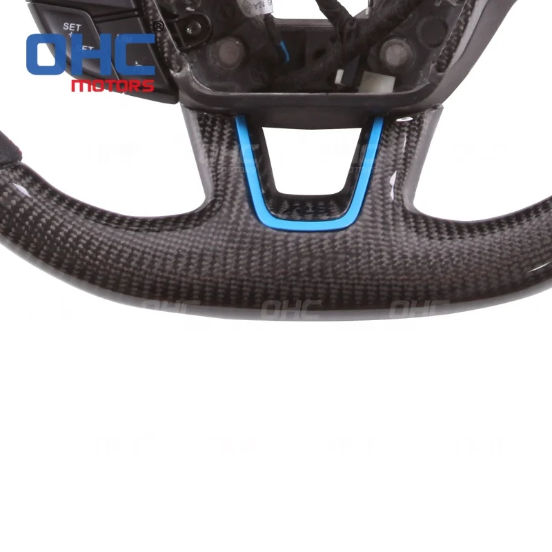 LED Real Carbon Fiber Steering Wheel for Ford Focus mk2 2015 2016 2017 2018 volante ford focus OHC MOTORS