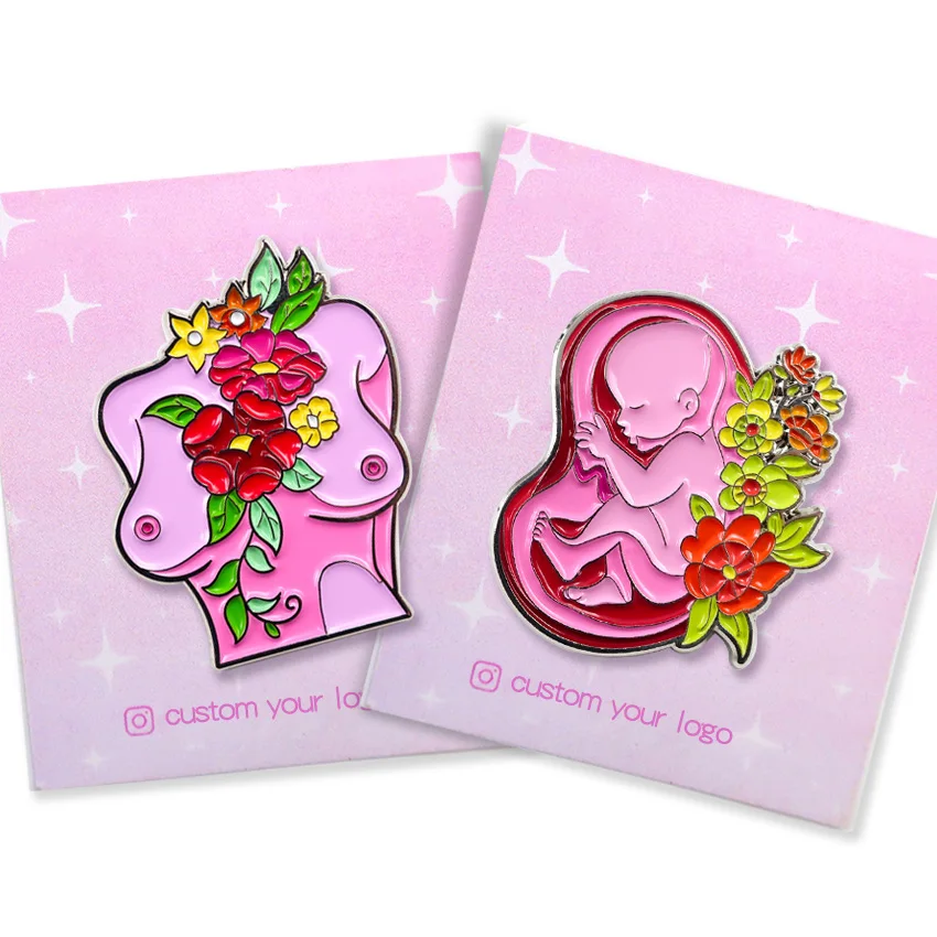 bulk design hat accessories safety pin brooch medical lung heart eyes enamel pins