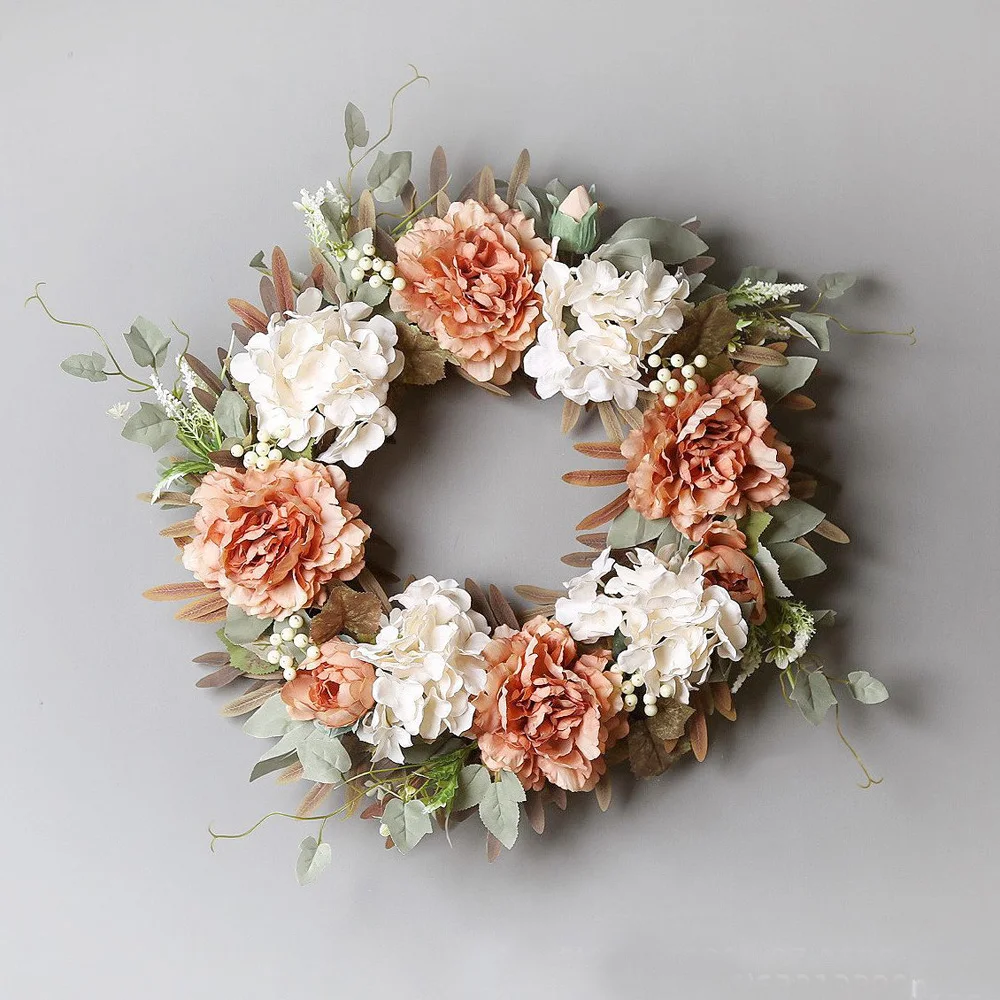 Artificial Decorative Landscape Flower Wreath for Summer All Year Round Spring Wedding Birthday Fireplace Wall Decoration