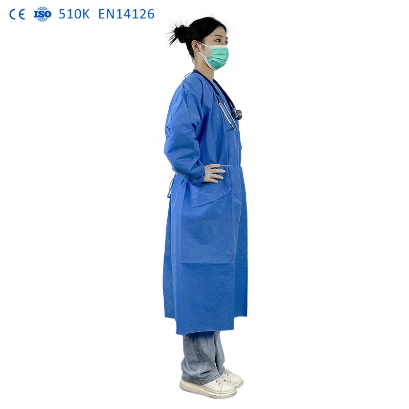 Good Quality EN14325 non sterile ppe gown ISO11737 hospital gowns with astm f1671 level Impervious Blood-Proof for Hospitals