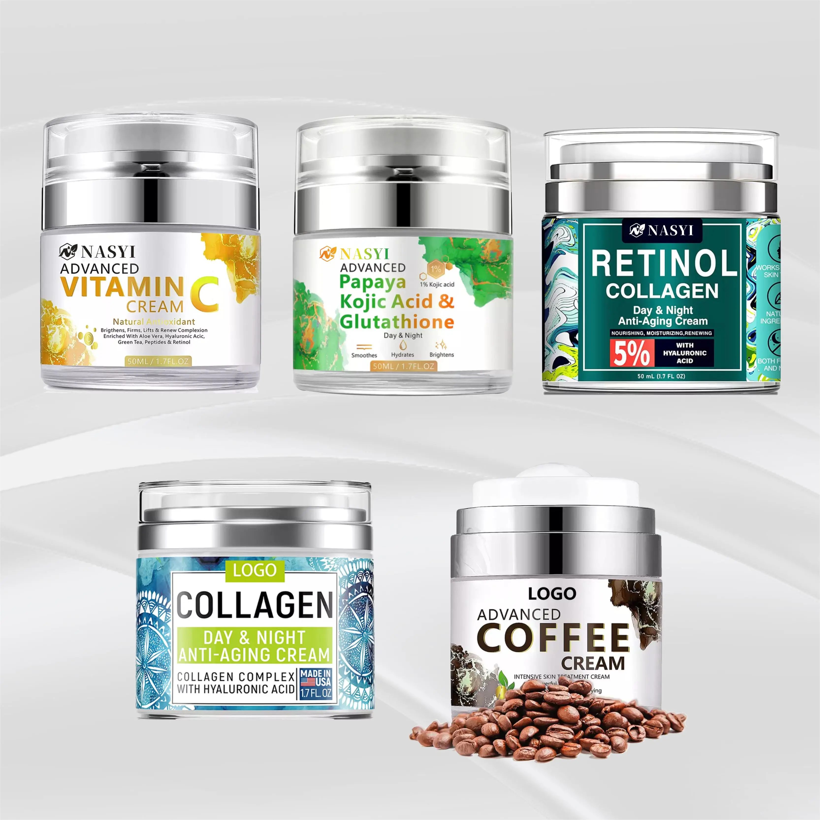 Skin Care Manufacturer In Stock Brightening Moisturizing Whitening Anti Aging Vitamin C Face Cream