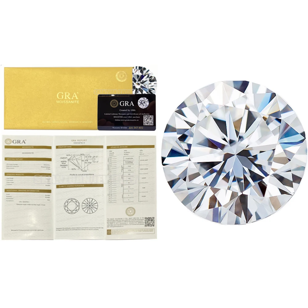 D-белый VVS1 Прозрачная Круглая Форма блестящий Свободный Муассанит 1ct-15ct заводские цены сертификат GRA
