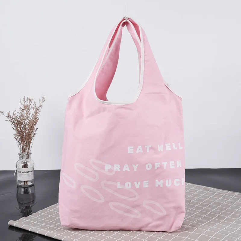 HOT Sale Canvas Tote Bag with Custom Printed Logo High Quality Cotton Canvas Tote Shopping Bag Reusable Canvas Shoulder Bag