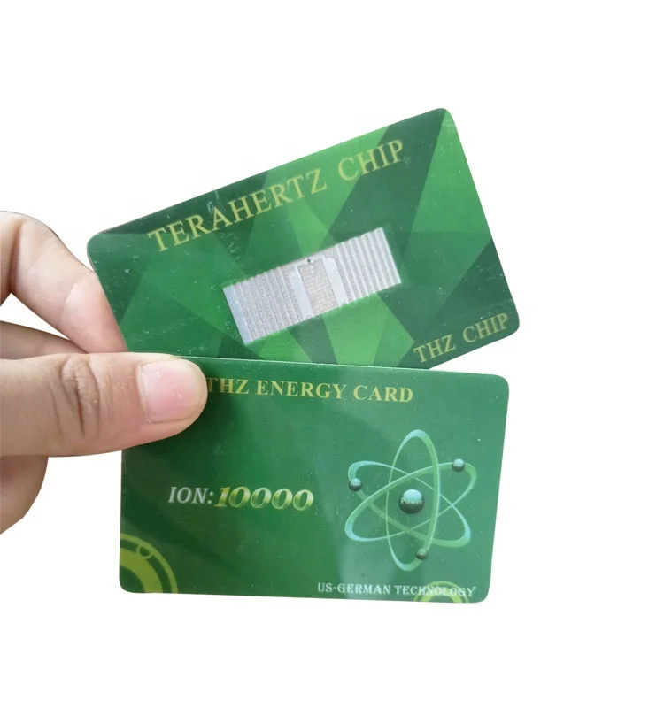 Eco friendly health care bio nano terahertz chip cards quantum technology energy scalar ion negative healing card