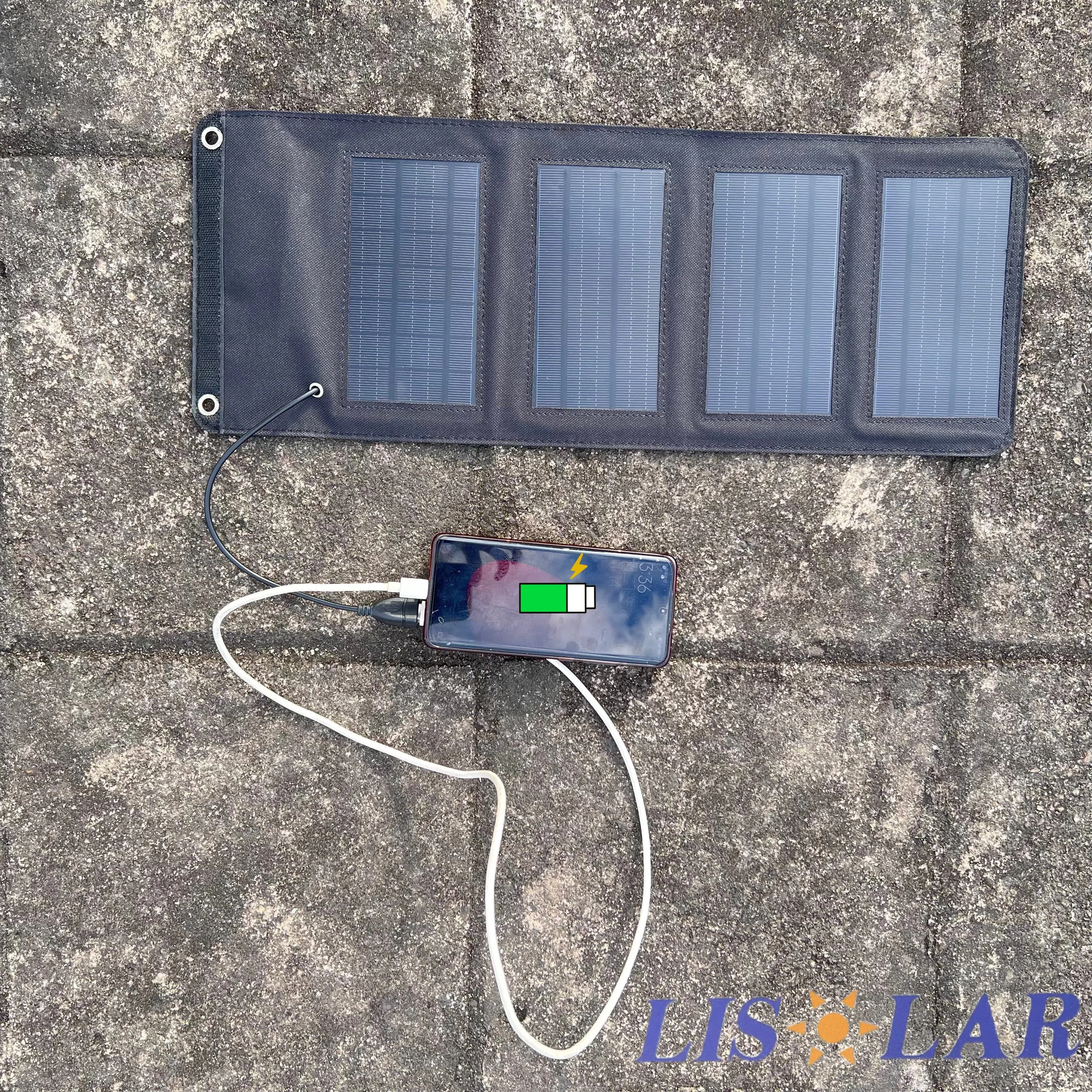Shenzhen Factory 7W 4.7V Lightweight  Portable Foldable Solar Panels Charger for Huawei,Xiaomi, iPHONE mobiles