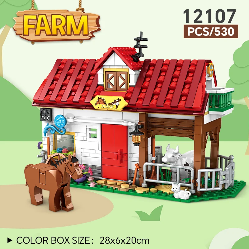 Woma Toys 12107 Cattle Ranch Farm Toys Set Bloque De Madera With Animals Figurines