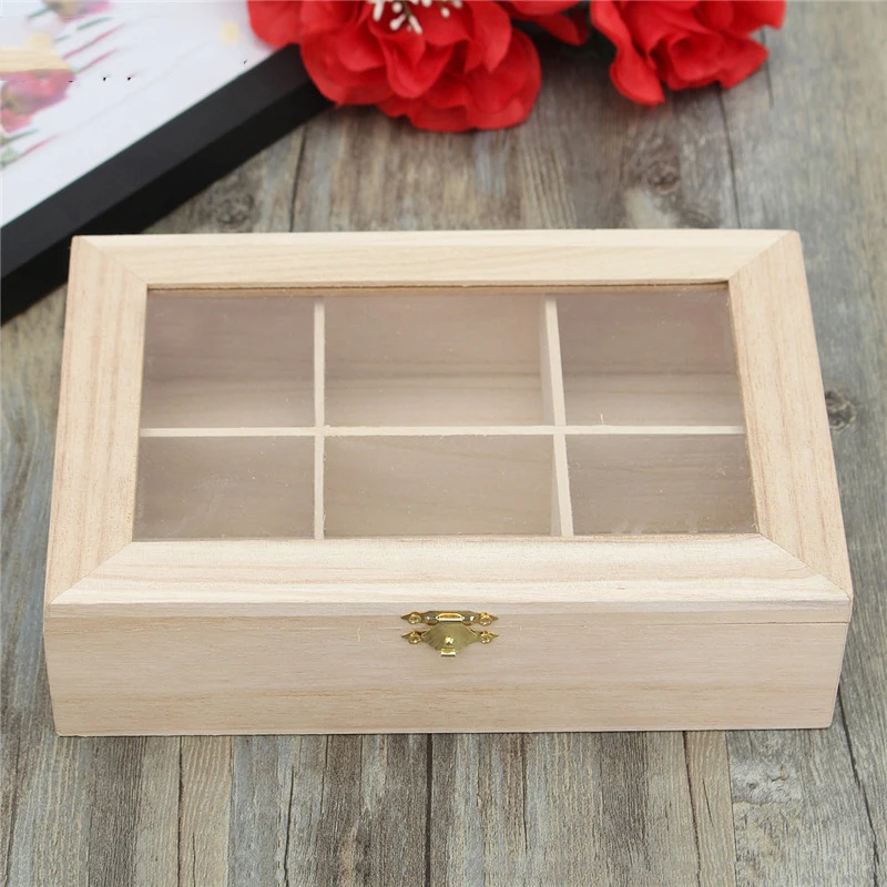 Hot sale custom wood tea bag storage box paulownia wood watch packaging box