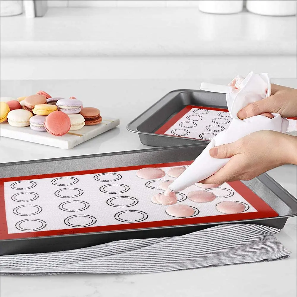 Factory direct supply kitchen pastry mat non-stick macaron silicone baking