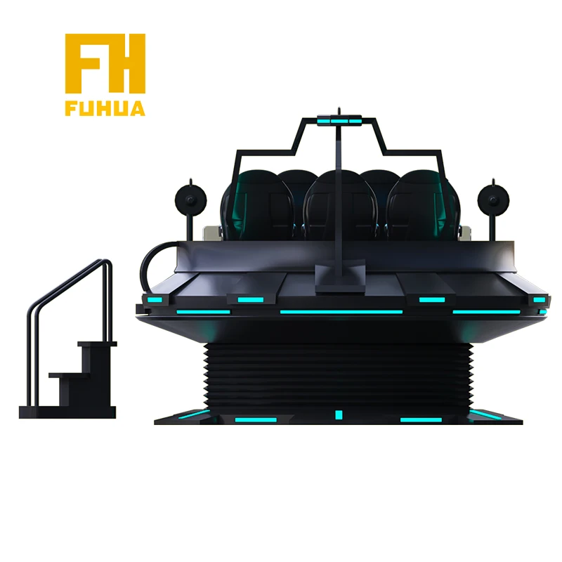 2024 newest 3D VR UFO Flying Saucer family 5 seats 360 degree amusement 9d virtual reality flight simulator for adults