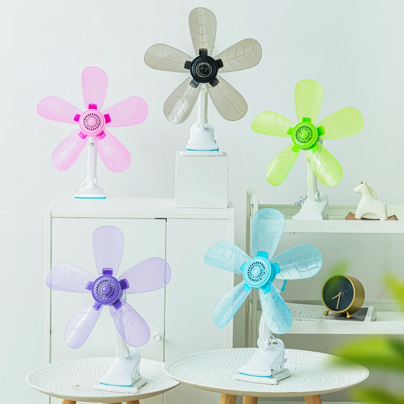 2023 mini electric fan with clip and stand 5 blade other fan oprated clip on table fans