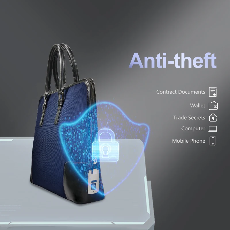 Fipilock Fingerprint Bag Purses and Handbags Guangzhou Genuine Leather Man Clutch Bag Zipper Fingerprint Laptop Hand Bag Men