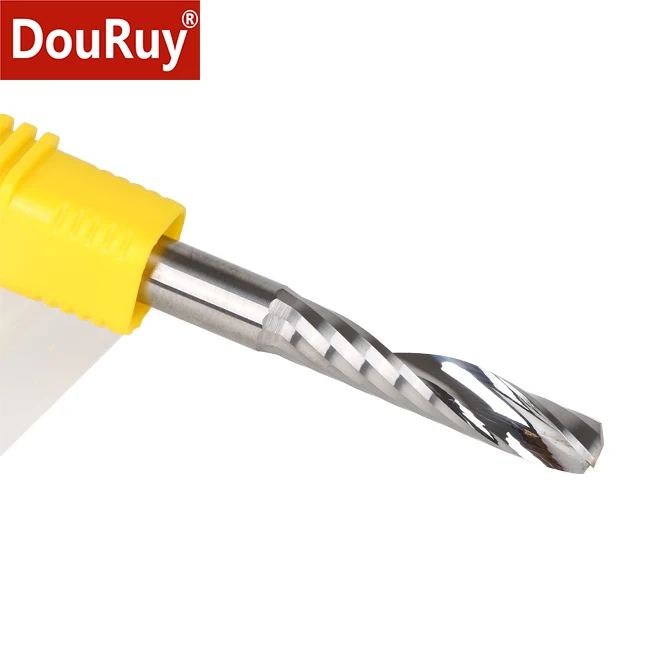 DouRuy cnc solid carbide Single Flute Cutting wood Router Bits wood carving bits end mill for woodworking One Flute For wood