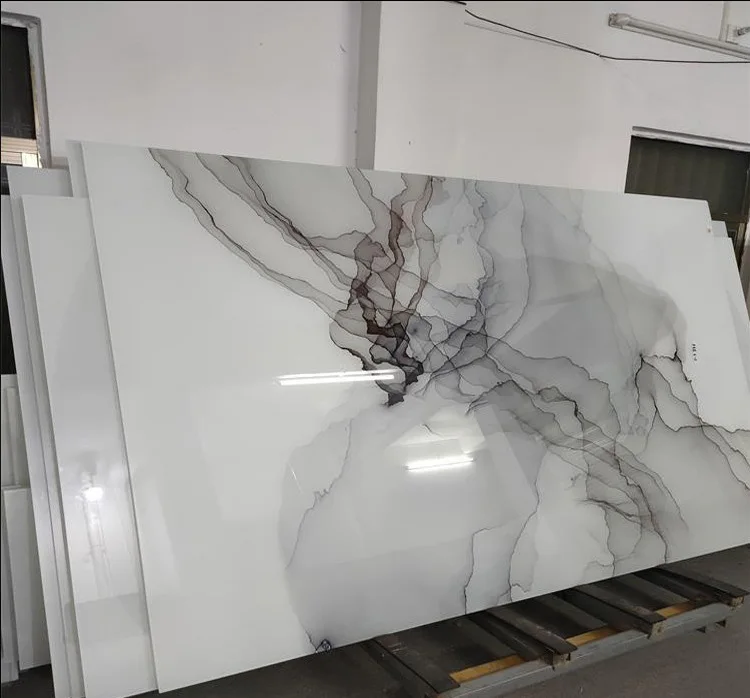 Customized interior decorative 3mm-19mm laminated picture Art glass for partition wall