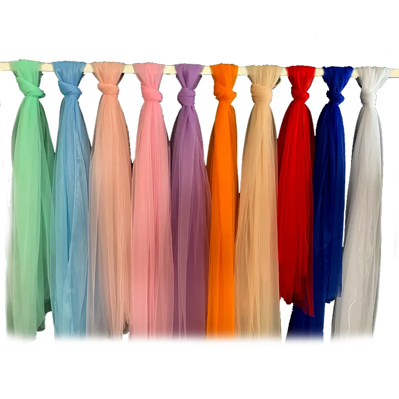 10m Wedding Decoration Tulle Roll Crystal Organza Sheer Fabric For Birthday Party Backdrop Wedding Chair Sashes Decor Yarn