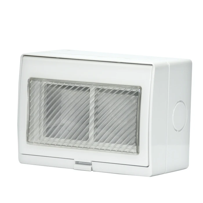 Outdoor Plastic Waterproof box  industrial plug and twin switches, IP55 EU Wall SCHUKO sockets Waterproof box