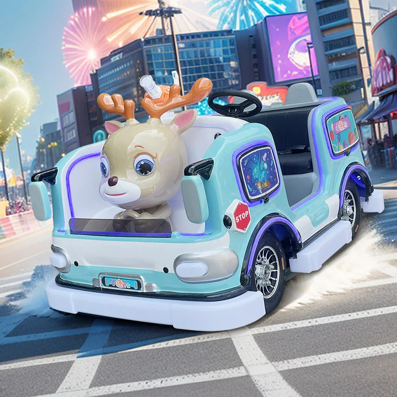 Deer Bus Mall Children Amusement Car Rear Axle Motor Big Wheels New Model Bumper Car Square Amusement Equipment