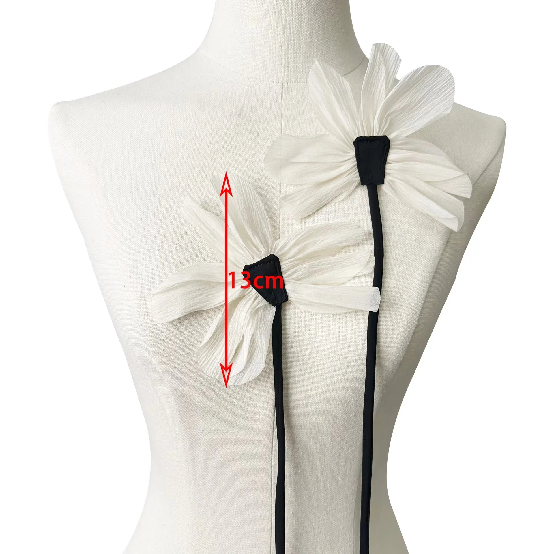 SHANGJIN Fashion new arrival pleated flower 3d big flower embellishment luxury brooch 3d flower for dress