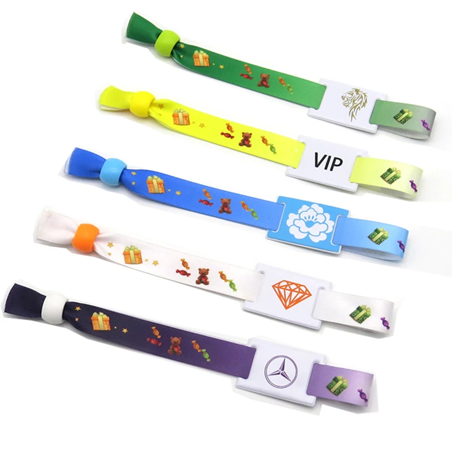Custom Sublimation bracelet with Logo Print Promotional Sports Wrist Bands Polyester Fabric woven festival wristband For Event