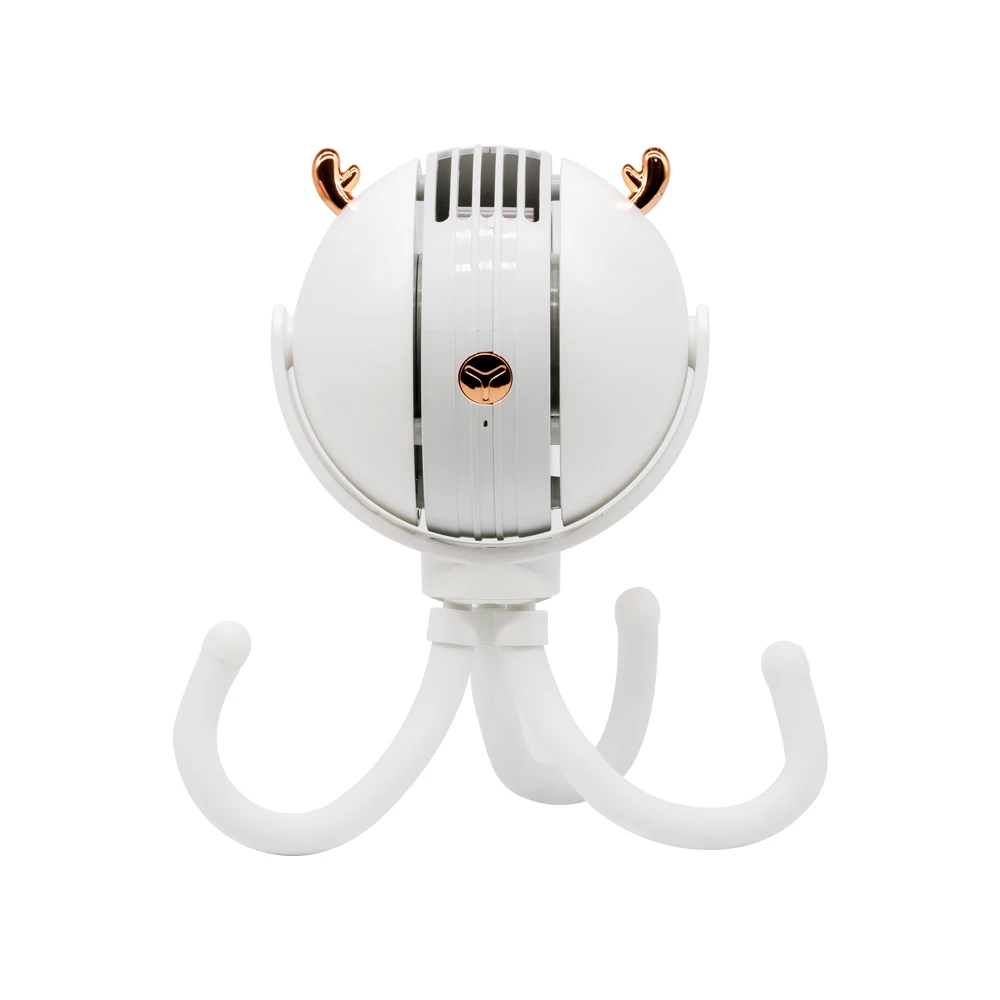 2022 New Battery Operated Portable Baby Stroller Fan Flexible Tripod Clip USB Handheld Personal Mini Bladeless Fan