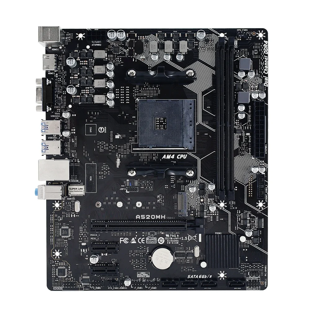 A520MH For Biostar Desktop Motherboard  A520 Socket AM4 64GB DDR4 M.2 Micro ATX Original Quality Fast Ship