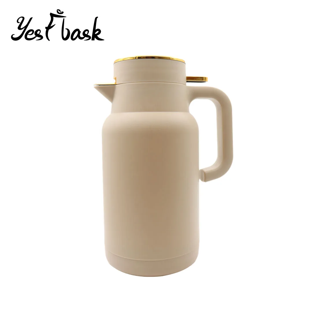 LED Temperature Digital Display 1000ML Glass Refill Insulated Vacuum Flask Vacuum Jug Pot Coffee Pot with Material Pattern