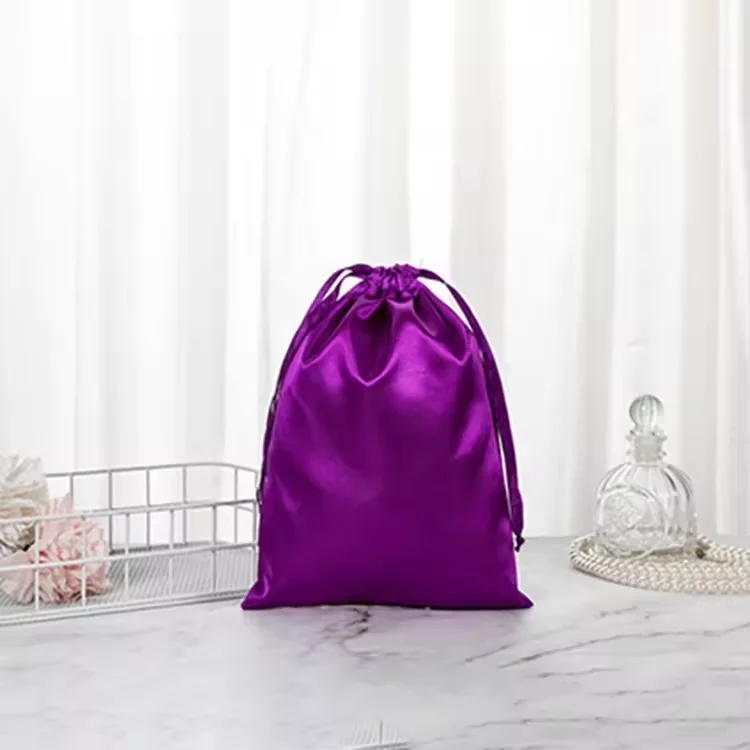 Fashion Wholesale Luxury Satin Jewelry Pouch With Logo Print Customization Best Selling Satin Bag for gift packaging