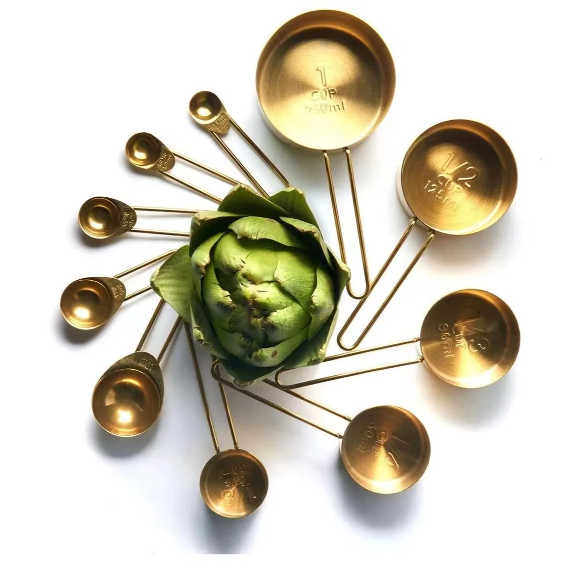 Wholesale Kitchen Accessories Stainless Steel Adjustable Measuring Spoon Mirror Polished Baking Measuring Cups and Spoons