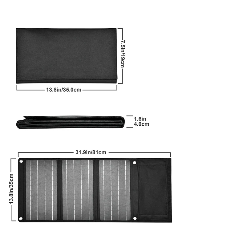 Chinese 30W Monocrystalline Foldable Portable Outdoor Solar Panel Phone Charger Price