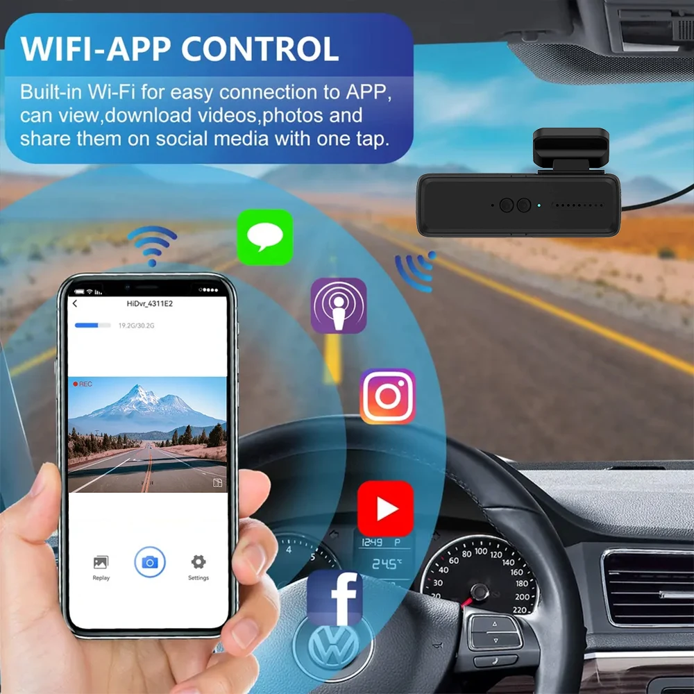 Super Night Vision Wifi Video Recorder 1080P Full HD 160 Degree Car Black Box Car DVR Camera Night Vision Mini Dash Camera