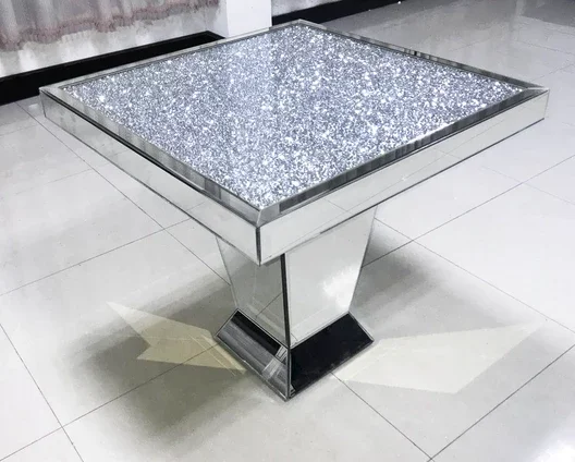 Hot Selling Diamond Crush Furniture Crystal Mirrored Dining Table