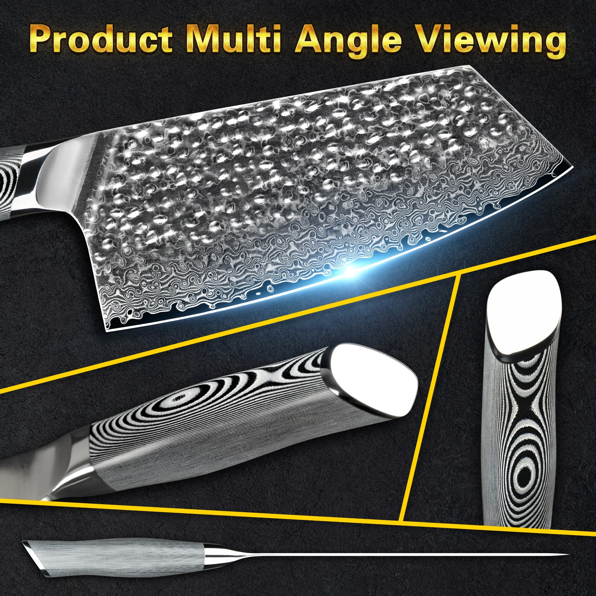Ручка Grey G10 7 дюймов 67 слоев vg10 китайские поварские ножи из дамасской стали нож для ножей мяса с кованым узором