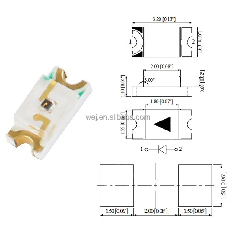 Wholesale led 1206 3216 IR infrared 940nm 850nm smd led beads 1206 IR emitter chip led beads diode